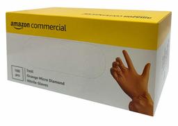 AmazonCommercial Powder Free Disposable Nitrile Gloves, 7 mil, Orange, Micro Diamond, 240MM Size L, 100 per Pack