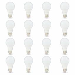 AmazonBasics 40 W equivalente, luz blanca suave, no regulable, 10.000 horas de vida útil, foco LED A19 | Paquete de 16 (renovado)