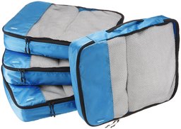 AmazonBasics - Set da 4 cubi organizzatori, misura grande, Blu