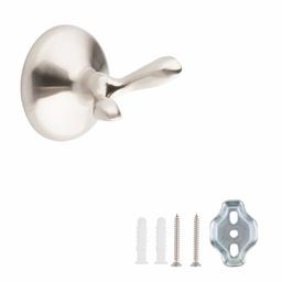 AmazonBasics AB-BR835-SN Towel and Robe Hook, Satin Nickel