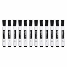 AmazonBasics Low-Odor Dry Erase White Board Markers - Chisel Tip - 12 Pack, Black