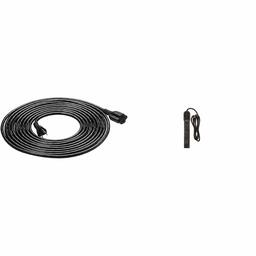 AmazonBasics Extension Cord - 20 feet - US - Black & 6-Outlet Surge Protector Power Strip, 790 Joule - Black