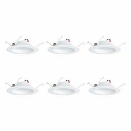 AmazonCommercial 75 Watt Equivalent, 5/6-Inch Recessed Downlight, Dimmable, Round LED Light Bulb | Daylight, 6-Pack