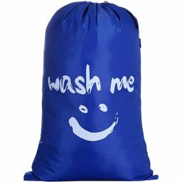 Eono Amazon Brand Extra Large Laundry Bags, Foldable Storage Bag with Drawstring Cord Lock, Dirty Clothes Bags for Home or Dormitory as Travel Bag, Blanket Quilt Bag (Sapphire Blue)