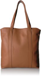 Amazon Brand - The Fix Preston Leather Travel Tote Bag, cognac