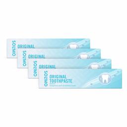 Marca Amazon - Solimo - Pasta dentífrica Cuidado Básico - Original, 4x125ml
