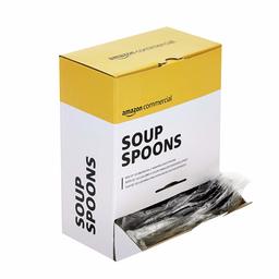 AmazonCommercial - Cajas de exhibición para llevar, 2 cajas de 125 envueltas individualmente, Cucharas para sopa