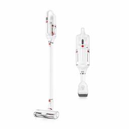 Umi. by Amazon T10 Home Cordless and Bagless Stick Vacuum Cleaner (250 W Brushless Motor, 17.5 Kpa Powerful Suction with 2500 mAH Rechargeable Lithium Ion Battery) White & Red