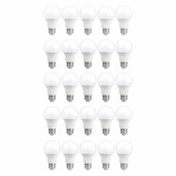 AmazonCommercial 40 Watt Equivalent, 10000 Hours, Non-Dimmable, 450 Lumens, E26 Base, A19 LED Light Bulb - Pack of 25, Soft White