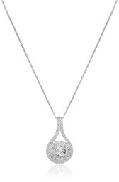Amazon Collection 10 quilates oro blanco round-shape I-J diamante