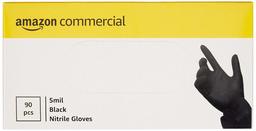 AmazonCommercial Powder Free Disposable Nitrile Gloves, 5 mil, Black, 240MM Size XXL, 90 per Pack