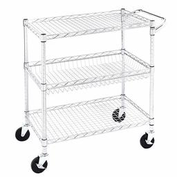 AmazonCommercial Heavy-Duty 3-Tier Utility Cart, NSF Certified, 35