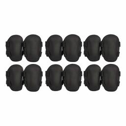 AmazonCommercial Non-Marring Polyester-Cap Knee Pads, 5.75 in, Black, 6 pair