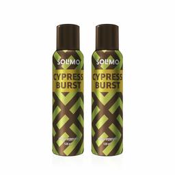Amazon Brand - Solimo No Gas Deodorant - Pack of 2 (Cypress Burst)
