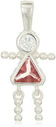 Ciondolo in argento Sterling, zirconia cubica AAA e pietra portafortuna per bambini,Giugno Girl
