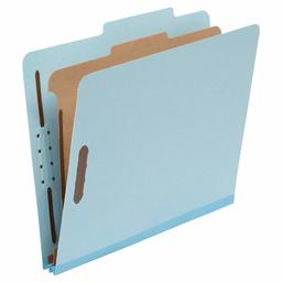 AmazonBasics 100% Recycled Classification Folder with 1 Divider 5cm Embedded, light blue