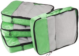 AmazonBasics - Set da 4 cubi organizzatori, misura grande, Verde