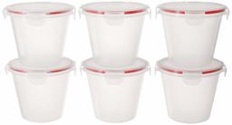 Amazon Brand - Solimo Plastic Kitchen Storage Container Set, 1 Litre, 6-Pieces, Transparent