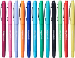 AmazonBasics filtspets tuschpennor - blandade färger, 12-pack