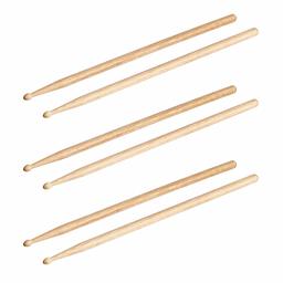 AmazonBasics 5A Drumsticks - Oak, 3-Pair Pack (Renewed)
