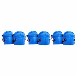 AmazonCommercial Non-Marring Rubber Cap Knee Pads, 9.75 in, Blue, 6 pair