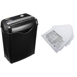 AmazonBasics 6-Sheet Cross-Cut Paper and Credit Card Shredder and Aleratec Shredder Lubricant Sheets (Pack of 12) Set