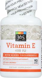 365 Everyday Value, Vitamin E 400IU with Mixed Tocopherols, 90 ct