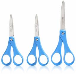 Amazon Brand - Solimo 3-Piece Stainless Steel Office Scissors (2 Medium, 1 Large)