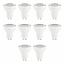 AmazonBasics 50W Equivalent, Daylight, Dimmable, 10,000 Hour Lifetime, MR16 (GU10 Base) LED Light Bulb | 10-Pack (Renewed)