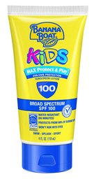 Banana Boat Kids Max Protect and Play Broad Spectrum Sunscreen Lotion, SPF 100, 4 Fluid Ounce