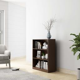 Amazon Brand - Solimo Tucana Engineered Wood Mini 3 Tier Bookcase (Walnut Finish)