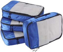 AmazonBasics 4-Piece Packing Cube Set - Medium, Blue
