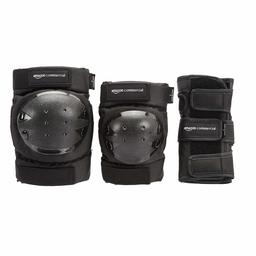 AmazonKommersiella knäskydd, armbågsskydd och handledsskydd, 3-i-1 skyddsutrustning, Small, Svart