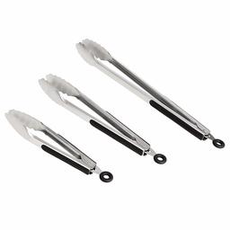AmazonCommercial Stainless Steel Kitchen Tongs, Non-Slip Grip, 9