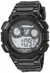 Amazon Essentials Men's Digital Chronograph Black Resin Strap Watch