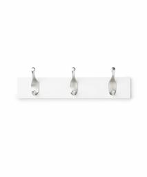 AmazonBasics Porte-Manteau Mural 3 Crochets Modernes Individuel Blanc