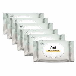 Find. Facial Cleansing Wipes Fragrance Free, Pack of 6