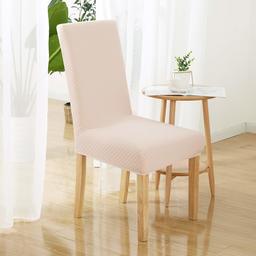 UMI. by Amazon - Fundas para Sillas Cubierta de Asiento Elástico Extraíble Fácil de Limpiar Diseño de Lunares 6 Piezas 46 x 46 x 60 cm Rosa