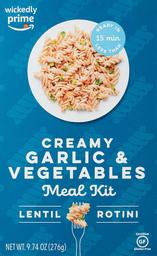 Wickedly Prime Lentil Pasta Meal, Creamy Garlic & Vegetables, 9.74oz