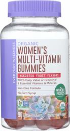 Whole Foods Market, Organic Women's Multi-Vitamin Gummies, Assorted Fruit Flavors, 90 ct