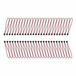 AmazonBasics 11-Inch Ball Bungee, Red w/Back Ball, 2-Pack (50-Piece)
