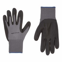 AmazonCommercial 13G Nylon & Foam Nitrile Gloves (Grey/Back), Size XL, 3 Pairs