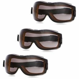 AmazonBasics - Gafas de seguridad, antivaho, con cristales ahumados y cinta elástica, 3 unidades