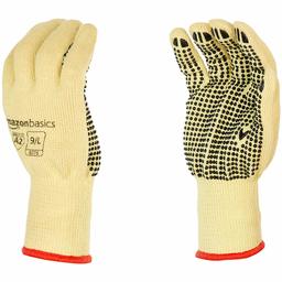 AmazonBasics - Guanti rivestiti in plastica, resistenti al taglio (livello A2)