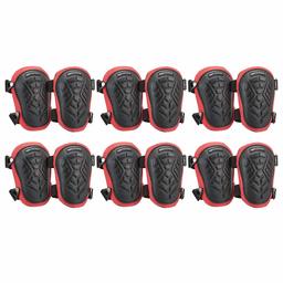 AmazonCommercial Non-Marring TPR Cap Knee Pads, 9.5 in, Black, 6 pair