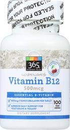 365 Everyday Value, Vitamin B12 500mcg Lozenges, 100 ct