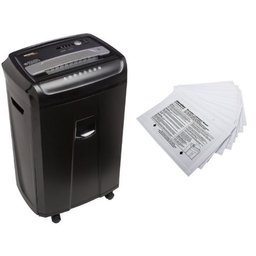 AmazonBasics 24-Sheet Cross-Cut Paper, CD, and Credit Card Shredder and Aleratec Shredder Lubricant Sheets (Pack of 12) Set