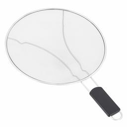 AmazonCommercial Stainless Steel Fine Mesh Frying Pan Splatter Screen with Non-Slip Grip Handle, 11.5 Inch