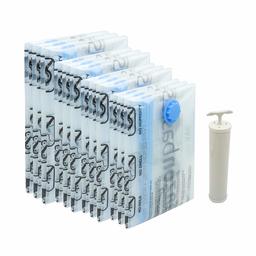 AmazonBasics Lot de 12 housses de rangement sous vide avec pompe manuelle - (3 jumbo, 3 taille L, 3 taille M, 3 taille S)