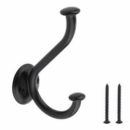 AmazonBasics - Set da 5 ganci per cappotto, piatto, nero, AB4700-FB